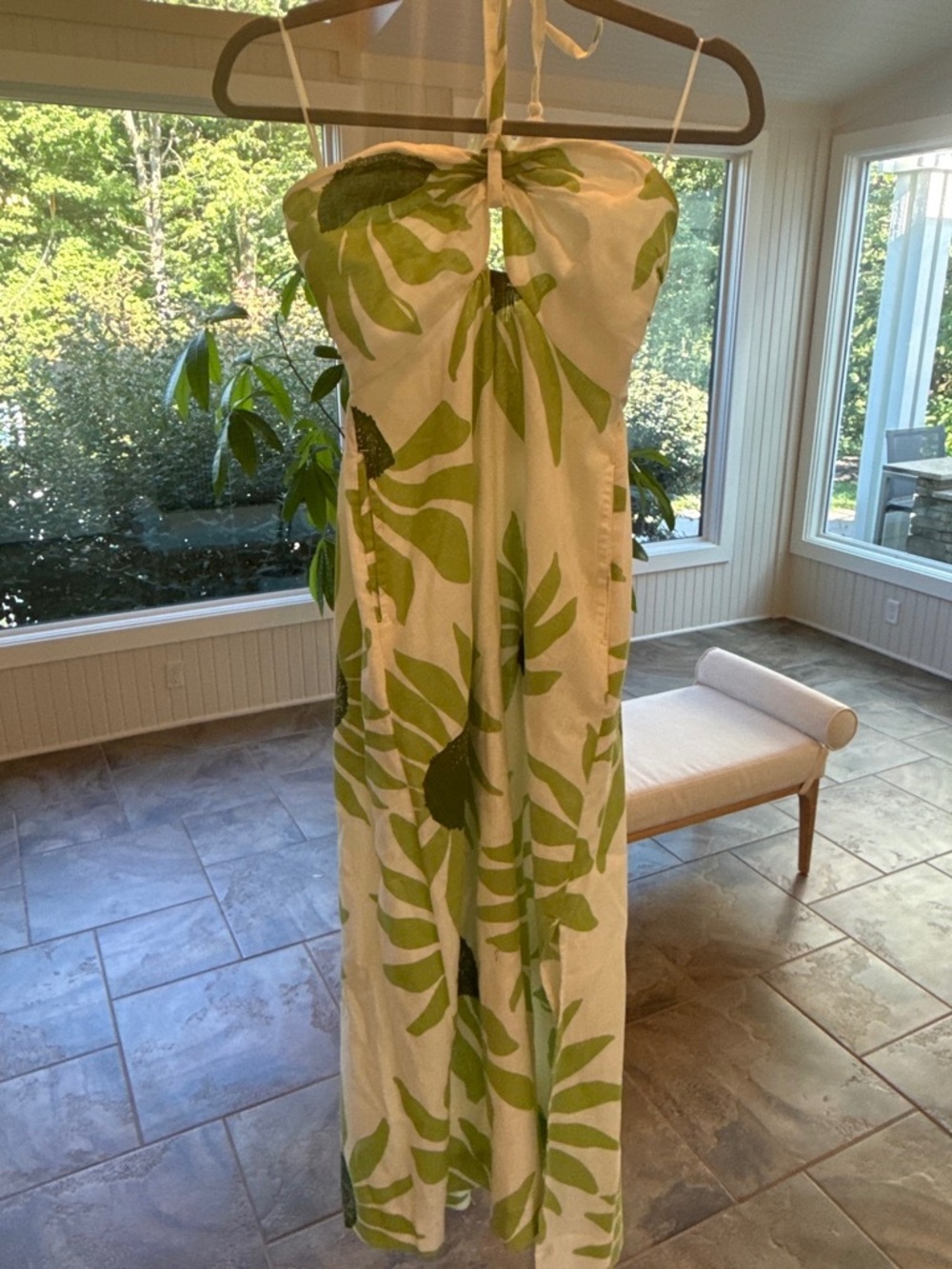 Green floral dress